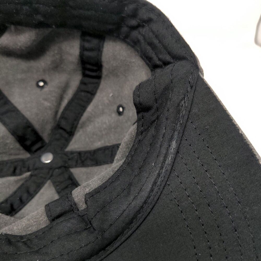 Unbranded Strapback Hat Solid Gray Black Soot Osf… - image 7